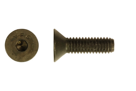 M10-1.50 x 10 mm Flat Head Socket Cap Screw, Din 7991, 12.9 Alloy Steel, Thermal Black Oxide - FT (Package of 200)