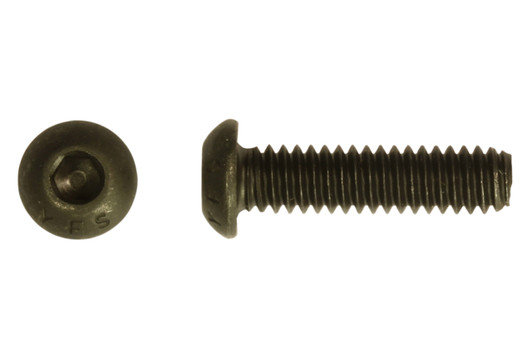 M24-3.00 x 65 mm Button Head Socket Cap Screw, ISO 7380, 12.9 Alloy Steel, Thermal Black Oxide - FT (Package of 10)