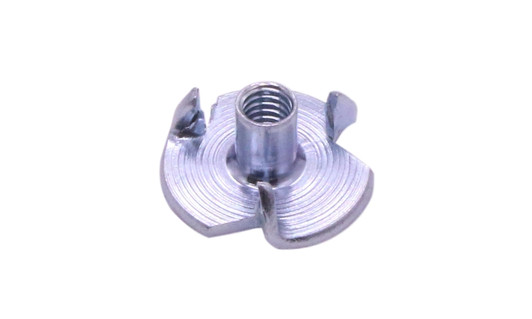 1/4"-20 x 9/16" 3 Prong Tee Nut, Low Carbon Steel, Zinc Clear (Box of 5000)