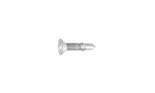 1/4"-20 x 3-1/2 Flat Head Phillips Tek Screw #4 Point with Wings, Steel Zinc (Box of 600)