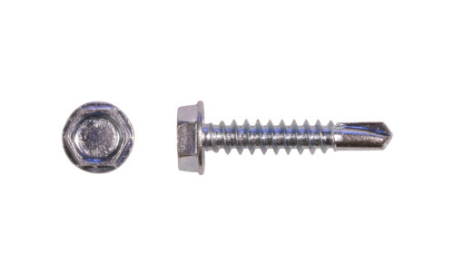 #12-14 x 1-1/2 Hex Washer Head  Tek Screw #5 Point, 410 SS (Box of 1000)