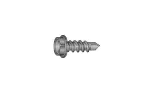 1/4"-14 x 1-1/4 Hex Washer Head  Tek Screw #3 Point, Steel Zinc Black (Box of 1500)