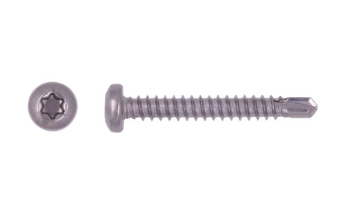 #10-16 x 2 Pan Head Torx (6-Lobe) Tek Screw #3 Point, 18-8 SS (Box of 400)