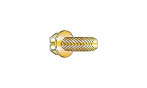 #12-24 x 1/2 Hex Washer Head Slotted Thread Rolling Screw, Steel Zinc Yellow & Wax (Box of 5000)