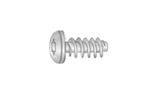 M3-1.34 x 6 mm Pan Head Torx (6-Lobe) Thread Rolling Screw, Steel Zinc Clear (Box of 5000)