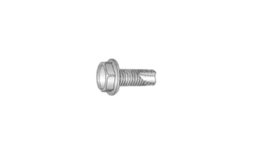 3/8"-16 x 2-1/2 Hex Washer Head Unslotted Thread Cutting Screw Type 23, Steel Zinc Clear (Box of 450)