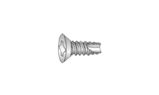 #4-24 x 5/8 Flat Head, Undercut Phillips Thread Cutting Screw Type 25, Steel Zinc Clear (Box of 10000)