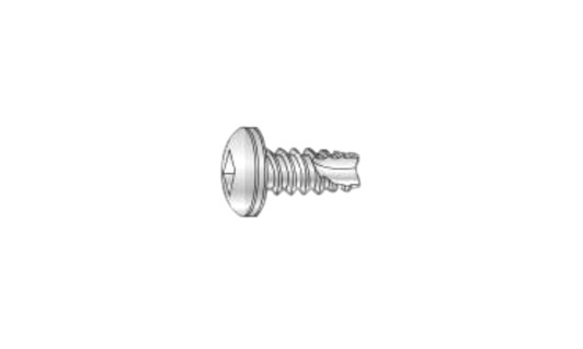 #8-18 x 1 Pan Head Square Thread Cutting Screw Type 25, Steel Zinc Clear (Box of 5000)