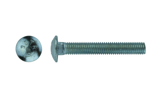 1/4"-20 x 2-1/4" Carriage Bolt Low Carbon Steel, Zinc Clear - FT (Package of 100)