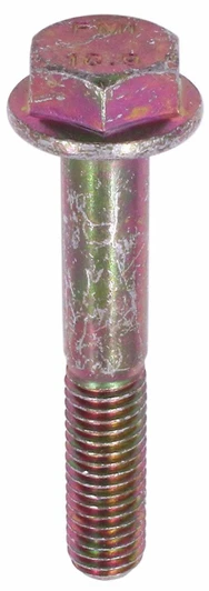 M8-1.25 x 75 Flange Bolt Din 6921, Grade 10.9, Zinc Yellow