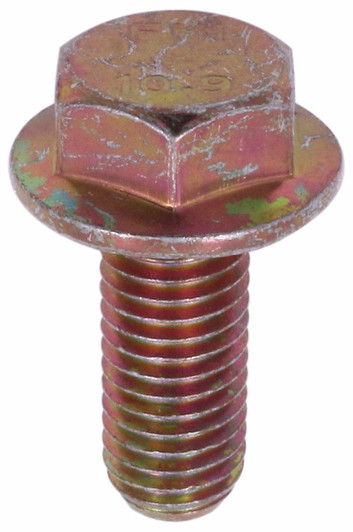 M10-1.5 x 25 Flange Bolt Din 6921, Grade 10.9, Zinc Yellow
