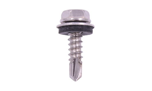 #10-16 x 3/4 Hex Washer Head  Tek Screw #3 Point, 410 SS with Neo Washer #10-16 x 3/4 Hex Washer Head  Tek Screw #3 Point, 410 SS with Neo Washer
