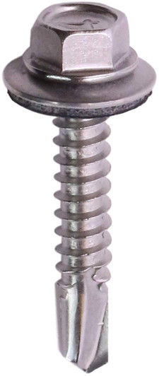 #12-14 x 1 Hex Washer Head  Tek Screw #3 Point, 410 SS with Neo Washer #12-14 x 1 Hex Washer Head  Tek Screw #3 Point, 410 SS with Neo Washer