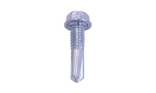 #12-24 x 7/8 Hex Washer Head  Tek Screw #4 Point, Steel Zinc #12-24 x 7/8 Hex Washer Head  Tek Screw #4 Point, Steel Zinc