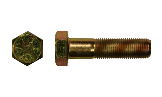 5/16"-24 x 3-1/2" Hex Cap Screw Grade 8, Zinc Yellow - PT (Package of 50)