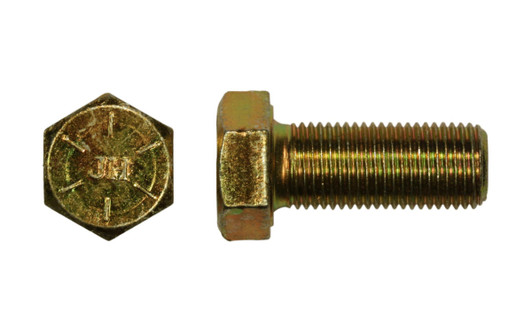 3/8"-24 x 1-1/8" Hex Cap Screw Grade 8, Zinc Yellow - FT (Package of 100)