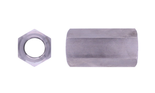 7/8"-9 x W1-1/4" x L2-1/2" Coupling Nut , Low Carbon Steel, Plain