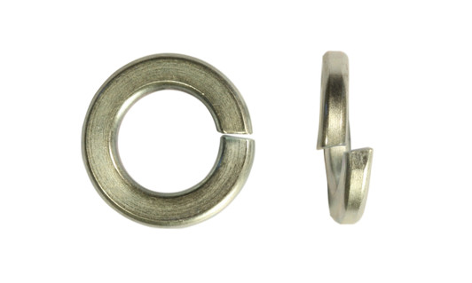 1/4" Regular Split Lock Washer, Low Carbon Steel, Zinc Clear