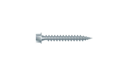 #9 x 3"  High Hex Washer Head Pole Barn Screw, Type S Sharp Point, Steel, Zinc Clear (1000 HR) (Box of 1000)