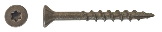 #10 x 3-1/2" WAR Coated Deck Screw, Flat Head w/ Nibs, Star Drive, Type 17 Point