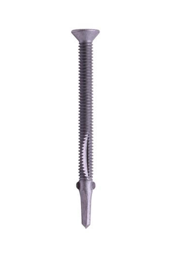 4RT314 - 1/4"-20 x 3-1/4 Flat Head Torx Tek Screw #4 Point with Wings, 410 SS Strong-Shield Coated  (Box of 500)
