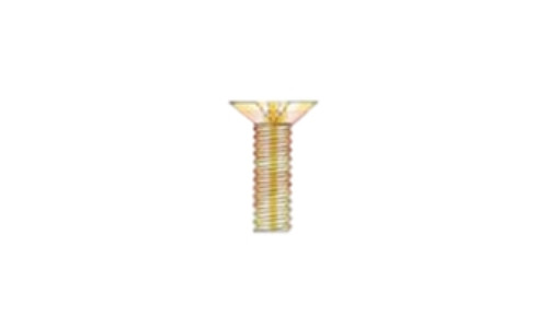 #4-40 x 5/16" Phillips Drive 100 Degree Flat Head Machine Screw, Steel, Zinc Yellow - FT (Box of 10000)