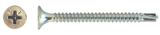 #10 x 2-1/2" Self-Drilling Drywall Screw, Bugle Phillips, Zinc