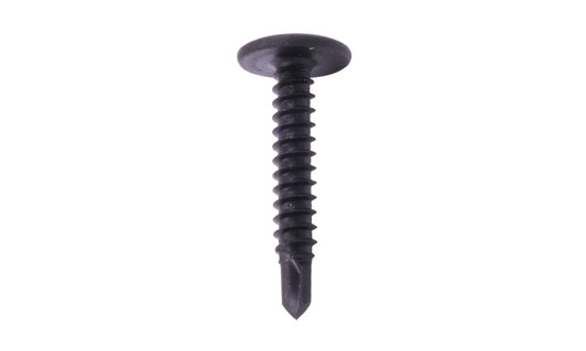 #10 x 1 Self-Drilling K-Lath Tek Screw, Black Oxide, Modified Truss Wafer Head, Phillips