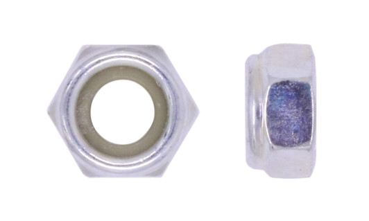 M3-0.50  Nylon Insert Lock Nut, Din 985, Class 8, Zinc Clear