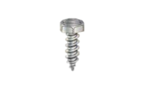 #10-16 x 1/2" Slotted Indented Hex Head Sheet Metal Screw, Type AB, Steel, Zinc Plated  (Box of 8000)