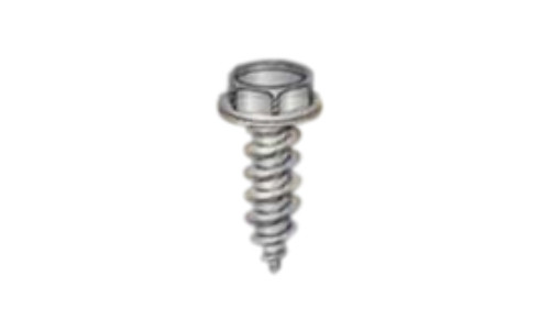 #20-12 x 2" Unslotted Hex Washer Head Sheet Metal Screw, Type AB, Steel, Zinc Plated (7/16 Hex) (Box of 500)