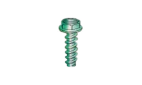 #8-18 x 3/8" Slotted Hex Washer Head Sheet Metal Screw, Type B, Steel, Zinc Green  (Box of 10000)