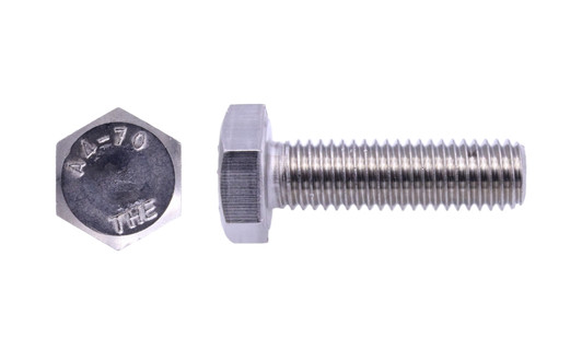 M10-1.50 x 28 mm Hex Cap Screw (A4-70) 316 Stainless DIN 933 (FT) (Box of 400)