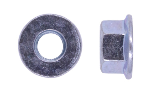 M8-1.25 Non-Serrated Flange Nut, Din 6923, Class 8, Zinc Clear