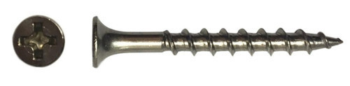 #8 x 2" Stainless Steel Deck Screw, Phillips Bugle Head  (Case of 1000)