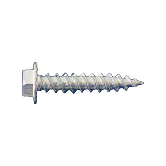 10 X 4 UNSLOTTED HEX WASHER HEAD W/SERRATIONS SHEET METAL SCREWS ZINC (Box of 1000)