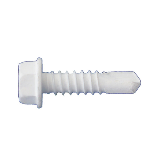 10 X 2 HEX WASHER HEAD SELF DRILL SCREWS DAGGER-GUARD WHITE (Box of 2000)