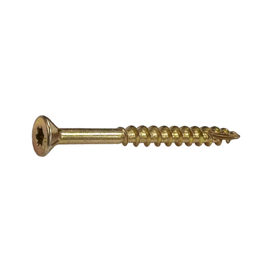 9 X 2-1/2 STAR FLAT W/NIBS TYPE 17 DECK SCREWS YELLOW ZINC (Box of 2500)