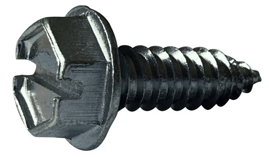 5/16"-9 x 3" Slotted Hex Washer Head Sheet Metal Screw, Type A, Steel, Zinc Plated (7/16 Hex) (Box of 200)