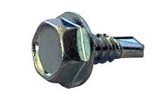 5/16"-12 x 1" Hex Washer Head, Serrated Tek Screw #3 Point, Steel Zinc 7/16" Hd (Box of 1,000)