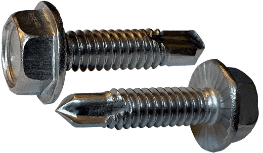1/4"-20 x 3/4" Hex Washer Head, Serrated Tek Screw, 18-8 SS (7/16 Hex) (Box of 1,000)