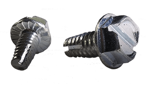 #8-32 x 1/4" Hex Washer Head, Serrated Slotted Thread Cutting Screw Type 1, Steel Zinc Green (Box of 10,000)