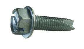 #8-32 x 1/4" Hex Washer Head Slotted Thread Cutting Screw Type 23, Steel Zinc Clear (Box of 10,000)