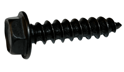 #10-16 x 1" Unslotted Hex Washer Head Sheet Metal Screw, Type AB, Steel, Black Oxide (Box of 4,000)