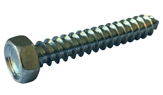 #14-10 x 1-1/2" Unslotted Indented Hex Head Sheet Metal Screw, Type A, Steel, Zinc Plated (Box of 1,250)