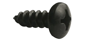 #12-11 x 1-1/4" Phillips Pan Head Sheet Metal Screw, Type A, Steel, Zinc Black (Box of 3,000)