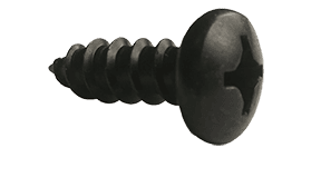#14-10 x 1" Phillips Pan Head Sheet Metal Screw, Type A, Steel, Zinc Black (Box of 2,500)