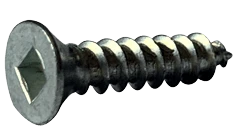 #10-12 x 5/8" Square Flat Head Sheet Metal Screw, Type A, Steel, Zinc Plated (Box of 8,000)