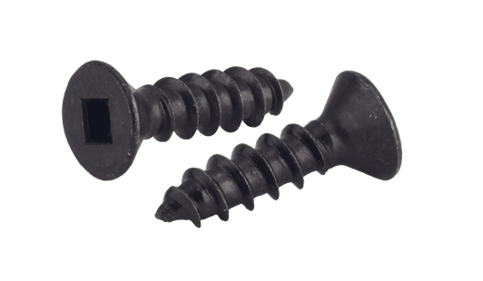 #6-18 x 3/4" Square Flat Head Sheet Metal Screw, Type A, Steel, Zinc Black (Box of 10,000)