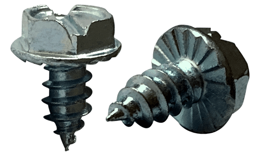 #6-18 x 3/8" Slotted Hex Washer Head with Serrations Sheet Metal Screw, Type A, Steel, Zinc Plated (Box of 10,000)